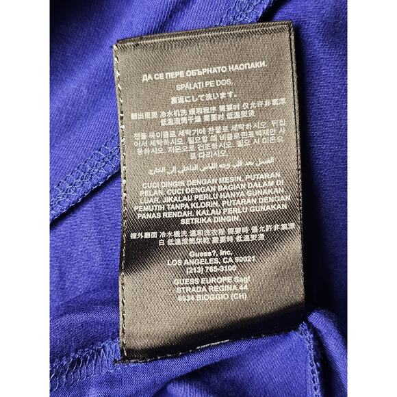 Guess Y2K Blousen Dress Large Maxi High Slit Stretch Jersey Sundress Ruched - Picture 5 of 13